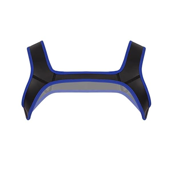 TiaoBug Herren Wetlook Unterwäsche Männer Brust Harness Neoprene Harness Lack Leder Weste Ringer Shirt mit Streifen sexy… – Bild 5