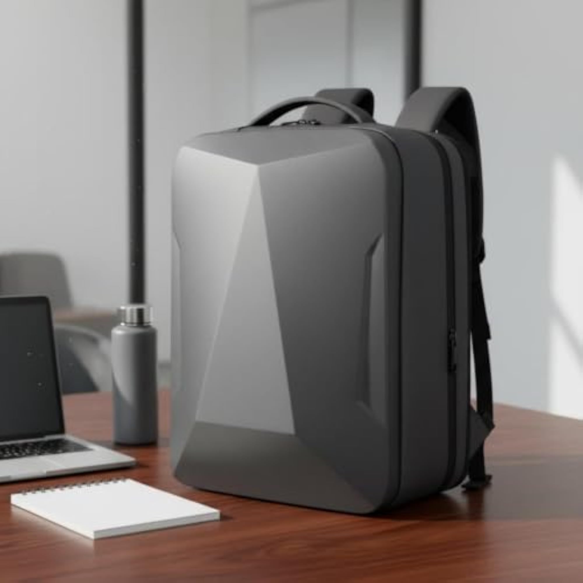 Multi-Functional Hardshell Backpack with Breathable Back Panel