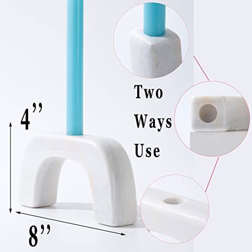 Candle Holder, Candle Stick Candle Holder, Modern Candle Stick Holder, 3 Wick Candlestick Holders Marble Home Decor (Natural White) #TOP3