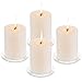 Nuptio Płyty do świeczników filarowych - 4 szt. podstawowych okrągłych przezroczystych szklanych świec wotywnych na ślub, spa, dom, dekoracja na imprezę, przezroczyste, 10 cm średnicy