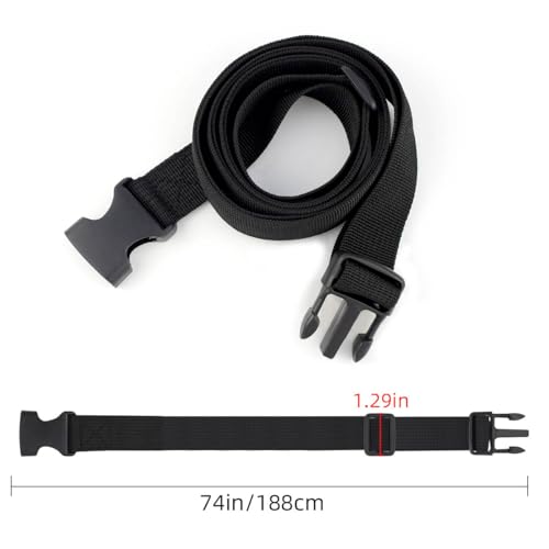 Image of 4 Pack Adjustable Straps for Luggage, Travel Suitcase, Backpack - Packing Belt With Quick Release Buckle (Black)