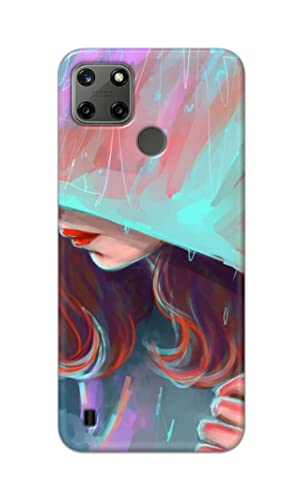Image of PRINTFIDAA Pretty Woman Under The Umbrella Painting Printed Designer Hard Case for Realme C21Y / C25Y Back Cover -(e) RPM1007