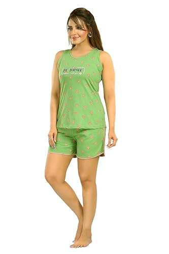 Image of ATTEMPT Women's Cotton Night Suits /Sleepwear /Sleeveless NightSuits /Nightdress /Female Nightwear