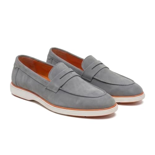 Image of HAYES LONDON Italian Suede Leather Loafers for Men | Casual Slip-On Shoes | Breathable & Lightweight Summer Wear | Comfortable Walking Shoes