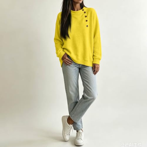 Crew Neck Sweatshirts Women Fall Y2k Vintage Fleece Oversized Sweatshirt - image 4