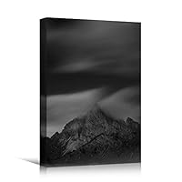 Canvas Wall Art Expressive Landscape Chic Dramatic Duotone Hallway Landscape Mountain Photography - 12x18 inches