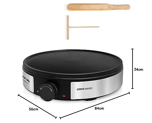 Taurus FC1200X Crepiera, 1200 W, Alluminio, Nero