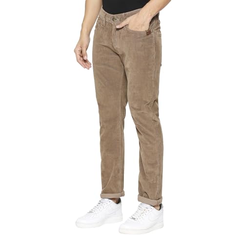 Image of Being Human Beige Slim Straight Fit Men's Denims Clothing
