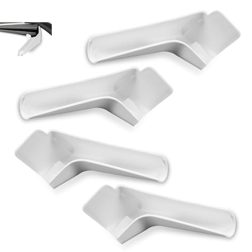 4 PCS RV Roof Rain Guttert Rv Gutter Spout 4.6 X 1.4 Left and Righ Side Rain Gutter Extensions to Keep Roof Dry Dust and Rust Proof Universal for Rvs (White)