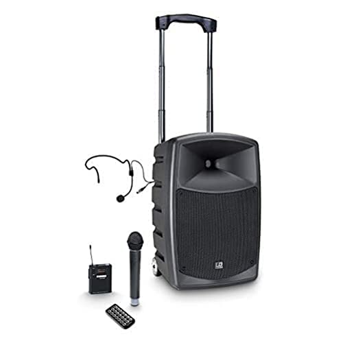 LD Systems ROADBUDDY 10 HBH 2 - Akkubetriebener Bluetooth-Lautsprecher mit Mixer, Funkmikrofon, Bodypack und Headset