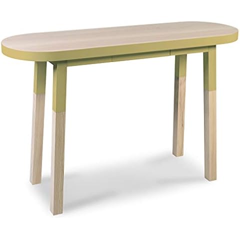 Mon Petit Meuble Francais - Oval Console Table - Height: 90 cm - Yellow Moon - 100% Made in France Cover