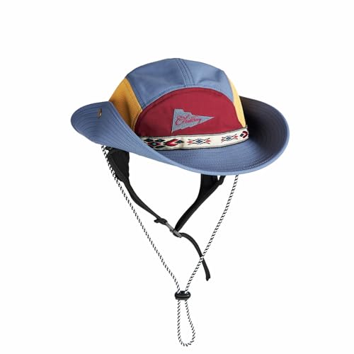 Image of Color-Blocked Fisherman Style Sun Hat for Outdoor Camping, Surfing & Vacations - Wide Brim, UV Protective, Anti-Slip