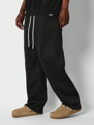 Image of dockstreet Men's /Unisex Open Bottom Drawstring Pure Cotton Stretchable Baggy Jogger Pants
