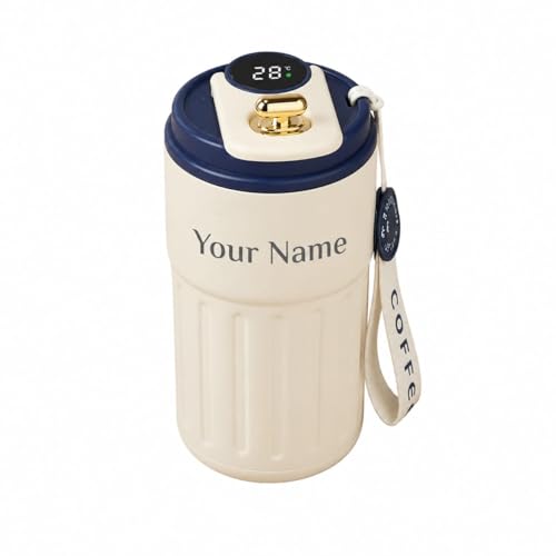 Image of Personalized Coffee Tumbler with Name, Double Wall Insulated Customized Travel Mug with Lid, Coffee Mug for,Men Valentine Day Gifts, Corporate Gifts for Employee (Blue)