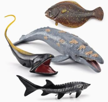 Sea monster simulation ocean model, collection of deep-sea creatures, desktop decompression ornament, unique gift for ocean enthusiasts (4 models of marine organisms)