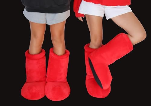 Big Red Plush Boots- Incredidbly Soft and Comfortable Premium Plushie Slippers2