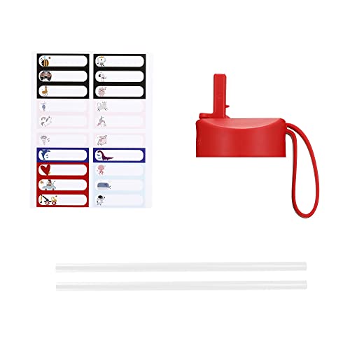 Iron °Flask Kids Water Bottle - 14 Oz, Straw Lid, 20 Name Stickers, Vacuum Insulated Stainless Steel, Double Walled Tumbler Travel Cup, Thermo Mug, Metal Canteen (Rainbow Hearts) #TOP3