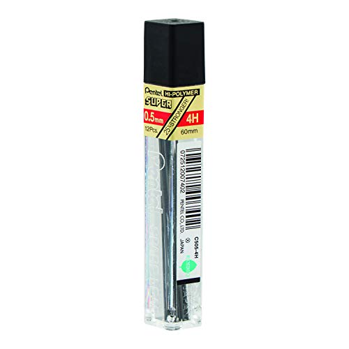 Pentel Super Hi-Polymer Lead Refill, 0.5Mm, Fine, 4H, 144 Pieces Of Lead (C505-4H),Gray #TOP1
