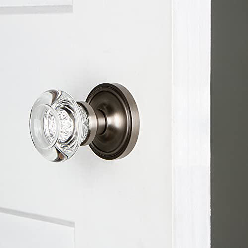 Image of Nostalgic Warehouse Classic Rosette Round Clear Crystal Door Knob