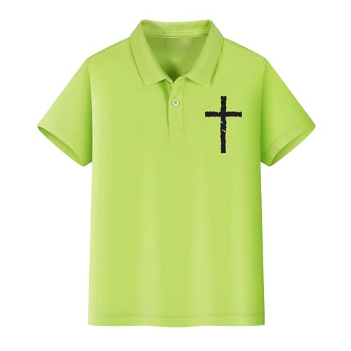 Kids 𝐏𝐨𝐥𝐨 Shirt for Boys Girls Short Sleeve Button-Up Collared Tee, Breathable Summer Top Preppy Childrens Clothing3