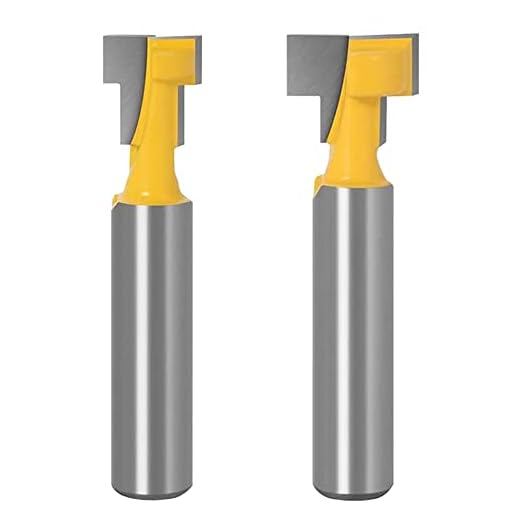 Treki 2 Piezas Fresas de Ranura en T de 8mm Vástago Broca de Ranura en T Track t Slot Router Bits Carburo Fresadora de Madera Cortador Fresas en T para Carpintería Gancho, Apertura de Marco de Fotos