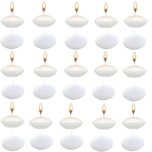 Velas flotantes,30 piezas Floating candles,Velas Flotantes sin Perfume,Velas de Candelitas Cálidas Flotantes,para centros de mesa,para piscina,hogar,boda,fiesta,Blanco