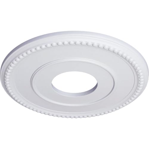 Image of Ekena Millwork CM12BR Bradford Ceiling Medallion, 12 1 /2 inchOD x 3 7 /8 inchID x 3 /4 inchP (Fits Canopies up to 6 5 /8 inch), Primed