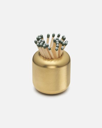 Craighill Match Striker - Decorative Match Holder with Striker, Cloche for Candles & Fireplace, Modern Home Decor, Solid Carbon Steel & Brass Construction