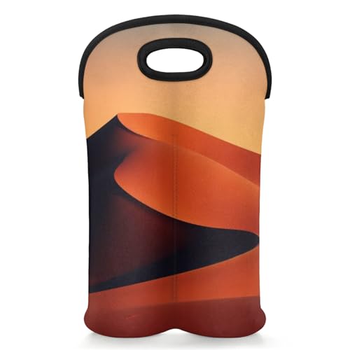 GzLeyigou 2 Bottles Desert Wine Bag Sleeve Totes Neoprene Protective Wine Carrier Bag for Wine,Water, Champagne, Beer, Baby Bottles,Gift 14.5 x 10 Inches