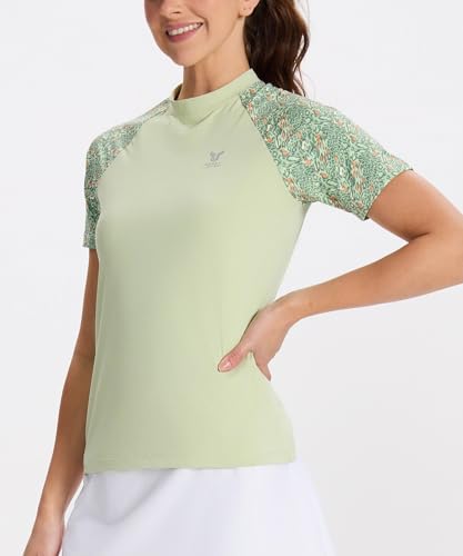 HUGE SPORTS Women's UPF 50+ UV Protection Sun Shirts Short Sleeve Quick Dry Rash Guard Swim Gym Workout Tops2