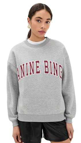 ANINE BING Women's Spencer Sweatshirt, Grey Melange, XS