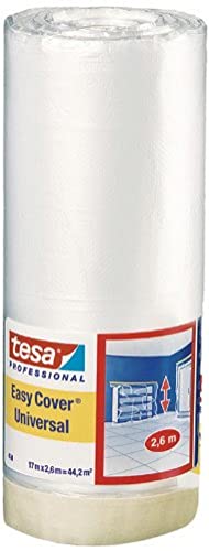 Tesa 04368-00007-01 Adhésif de masquage Easy Cover 4368 Premium 17 x 2600 mm,Transparent