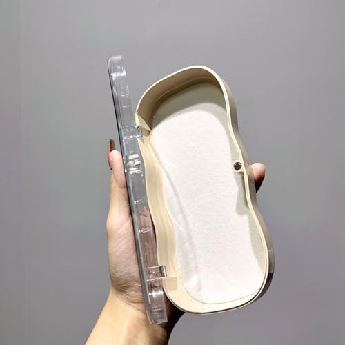 Image of Glasses Case Hard Shell, Clear Eyeglass Case, Cute Holder for Sunglasses and Reading Glasses