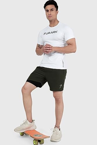 Image of FUAARK Men's Aura Textured Round Neck Regular Fit Gym Sports T-Shirt