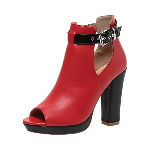 SelRoys Women's Peep Toe Booties Cover