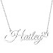 MeMoShe Name Necklace Personalized, Custom Made Nameplate Necklace Dainty Sterling Silver Gift for Mother Girlfriend