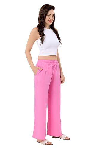 Image of TRASA Women's and Girls Cotton Reyon Regular Fit Palazzo Pants - Available Size - L, XL, 2XL, 3XL