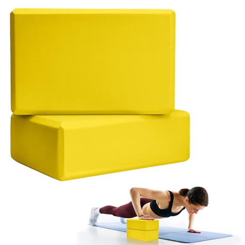 Image of Septo 2 Pcs Yoga Blocks, 9x6x3 Inch Foam Blocks for Pilates | High density EVA foam Yoga Props lightweight non-slip surface for meditation stretching balance training