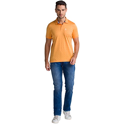 Image of Parx Men's Pure Cotton Print Pattern Regular Fit Polo Collar Polo Neck Half Sleeve Casual T-Shirt