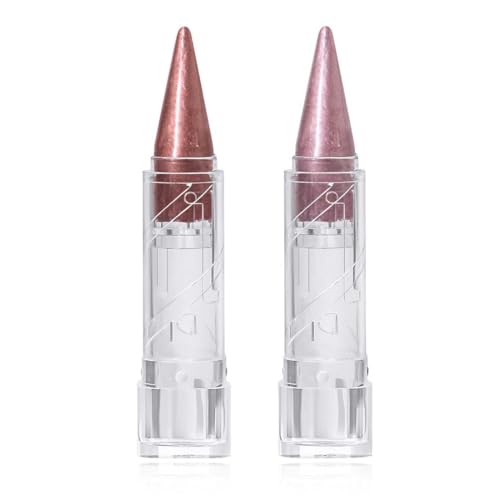 EIHI 2 Pieza Barra de Labios Metálica, Acabado Brillante y Resplandeciente, Textura Cremosa, Color Intenso y Larga Duración | Tinta de Labios Glitter Impermeable