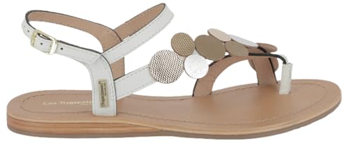 LES TROPEZIENNES PAR M. BELARBI Holly, Zapatos de la Ciudad entrededo Mujer, Blanco y Dorado, 39 EU