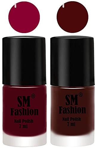 Image of Long Lasting Nail Polish | Nail Paint Combo 7 ml Each) - Set of 2 Boysenberry-Wine
