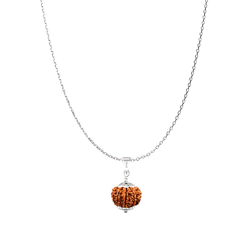 ptm Natural 7 Mukhi Rudraksha Pendant | Saptmukhi Nepali Astrological Bead | Seven Face 925 BIS Hallmark Sterling Silver Locket With Chain for Men & Women lab certified-picture-48