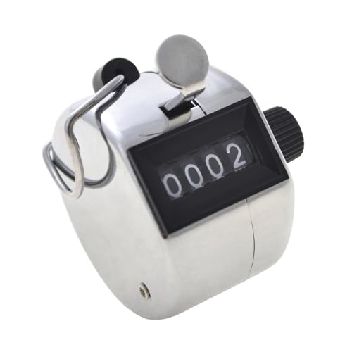 GOGO Clicker Counter, Metal Handheld Tally Counter, 4 Digit Pitch Counter for Golf, Coaching, Knitting, Lap, Fishing