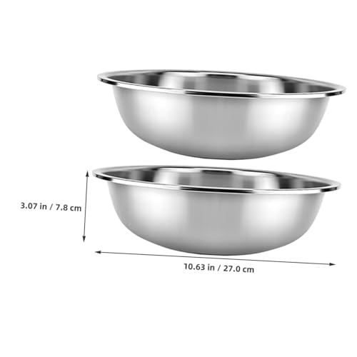 Tazones redondos de acero inoxidable 27 cm, paquete 2 piezas miniatura 2