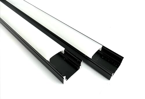 Litner Perfil negro de aluminio para LED tira con...