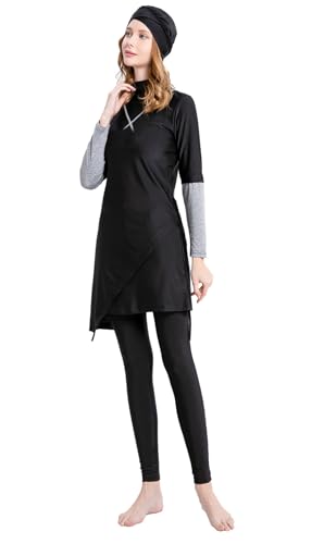 Modest Burkini Swimsuits for Women Muslim Hijab Swimwear Islamic Full Body Bathing Suit 3Pcs Arabic Swimming Cloth3