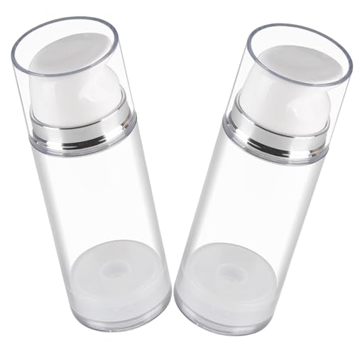 ノーブランド品 2個 透明製エアレスポンプ乳液空瓶 携帯に便利な真空詰め替え容器 顔用クリームやシャンプー対応 旅行用保湿ローションボトル
