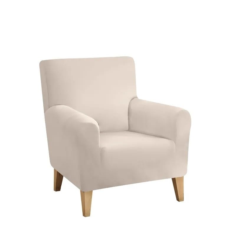 GSJNHY Armchair Cover Waterproof Armchair Cover Stretch Detachable Sloping Arm Back Slipcover Soft Single Small Chair Seater Sofa Covers For Home Club (Color : Ivory, Size : 1 pc)