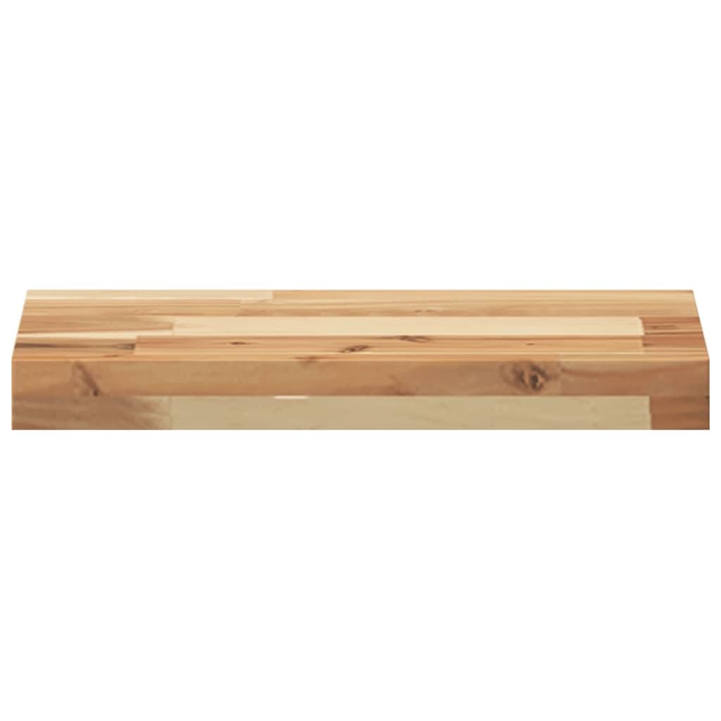 Regał wiszący z litego drewna akacjowego, 3 sztuki, 40 x 20 x 4 cm, olejowany, prostokątny, regał ścienny do kuchni, łazienki, salonu, sypialni, biura, nie zajmuje dużo miejsca, wytrzymała